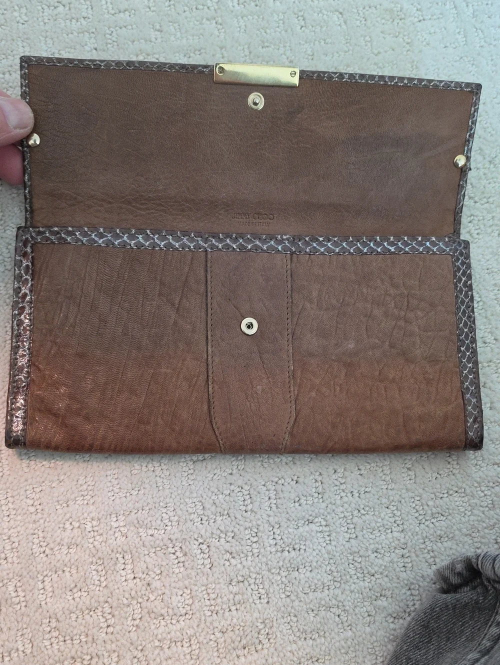 Jimmy Choo Brown Leather Clutch